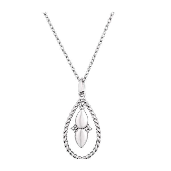 Montana Silversmiths Necklace, Moonlit Ocean, Teardrop, Turquoise, Zirconia, Clear, Brass