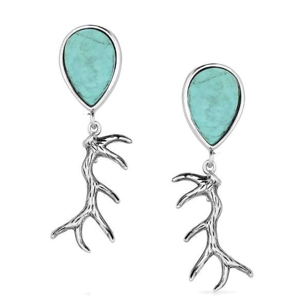 Montana Silversmiths Earrings, Nature's Gift, Teardrop, Turquoise, Silver