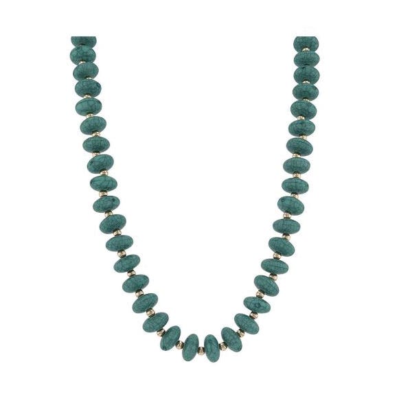 Montana Silversmiths Attitude Necklace, Tides, Turquoise, Brass/White Metal Alloy