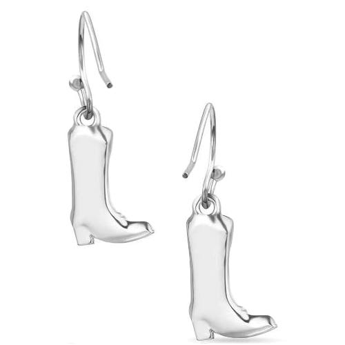 Montana Silversmiths Earrings, Sculpted Cowboy Boot, Brass/Stainless Steel