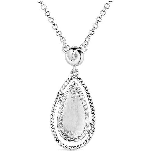 Montana Silversmiths Necklace, Tied and True, Turquoise, Zirconia, Clear, Brass