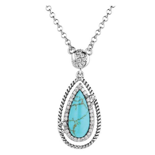 Montana Silversmiths Necklace, Tied and True, Turquoise, Zirconia, Clear, Brass