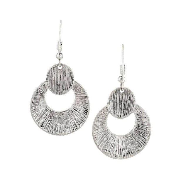 Montana Silversmiths Attitude Earrings, Subtle Southwest, Turquoise, White Metal Alloy