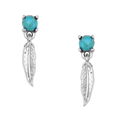 Montana Silversmiths Earrings, Take Flight, Turquoise, Brass/Stainless Steel