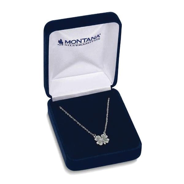 Montana Silversmiths Necklace, Women's, Sparkling 4-H Clover, Zirconia, Clear, Brass