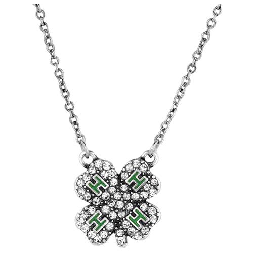 Montana Silversmiths Necklace, Women's, Sparkling 4-H Clover, Zirconia, Clear, Brass