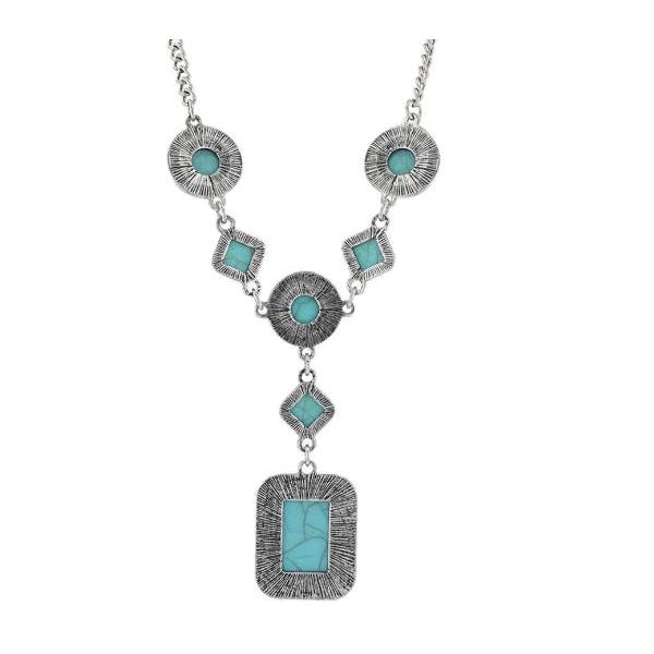 Montana Silversmiths Attitude Necklace, Dimension, Turquoise, Brass/White Metal Alloy