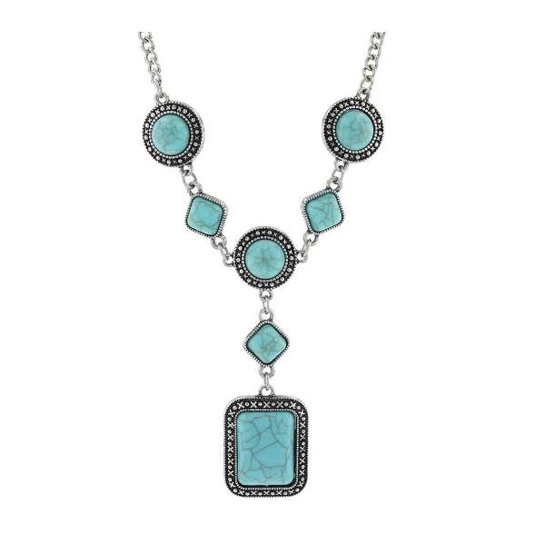 Montana Silversmiths Attitude Necklace, Dimension, Turquoise, Brass/White Metal Alloy