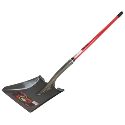 Red Rooster Value MaxX 91641 Dirt Shovel, 9-1/4 in W Blade, 16 ga, Steel Blade, Fiberglass Handle, 48 in L Handle