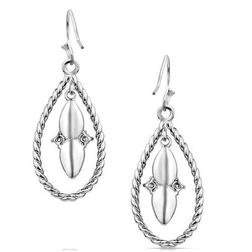 Montana Silversmiths Earrings, Women's, Moonlit Ocean, Teardrop, Turquoise, Zirconia, Clear