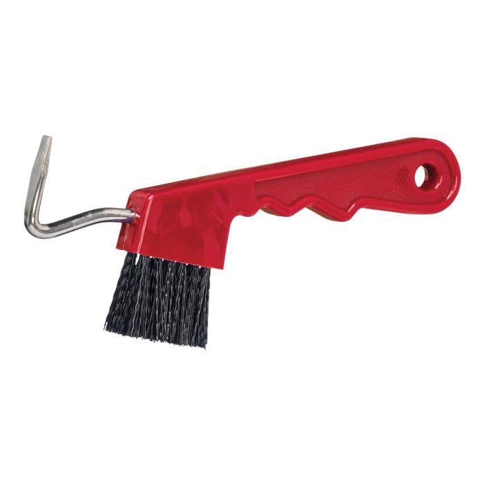 Tough 1 68-037-5-0 Hoof Pick with Brush Combination, Steel Pick, Nylon Bristle, Easy Grip Handle, Polymer Handle, 7 in L