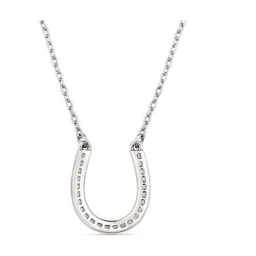 Montana Silversmiths Necklace, Frosted Luck Crystal, Zirconia, Clear, Brass
