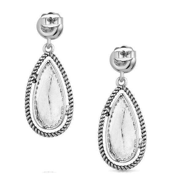 Montana Silversmiths Earrings, Tied and True, Turquoise, Zirconia, Brass/Stainless Steel