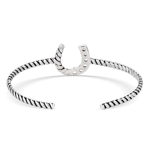 Montana Silversmiths Cuff Bracelet, One-Size, Roping Luck, Zirconia, Brass