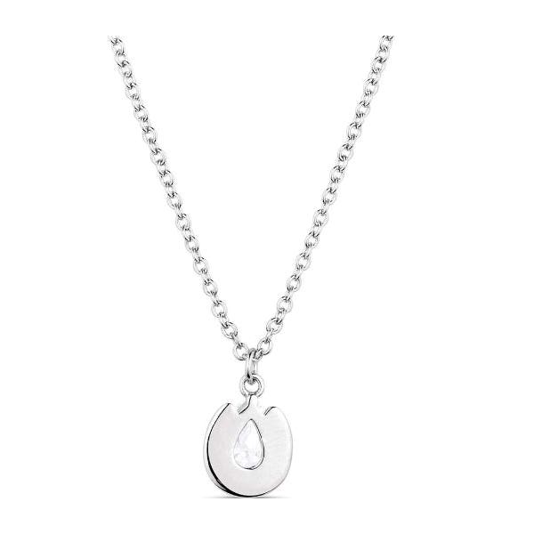 Montana Silversmiths Necklace, Lucky Trot Crystal, Zirconia, Clear, Brass