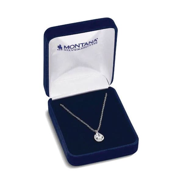 Montana Silversmiths Necklace, Lucky Trot Crystal, Zirconia, Clear, Brass