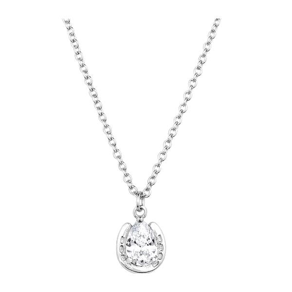 Montana Silversmiths Necklace, Lucky Trot Crystal, Zirconia, Clear, Brass