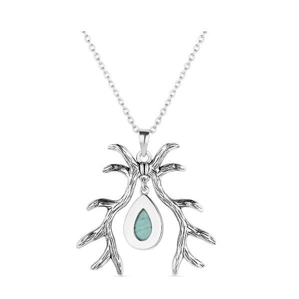 Montana Silversmiths Necklace, Nature's Gift, Teardrop, Turquoise, Silver