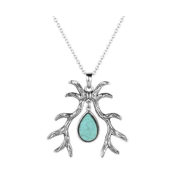 Montana Silversmiths Necklace, Nature's Gift, Teardrop, Turquoise, Silver