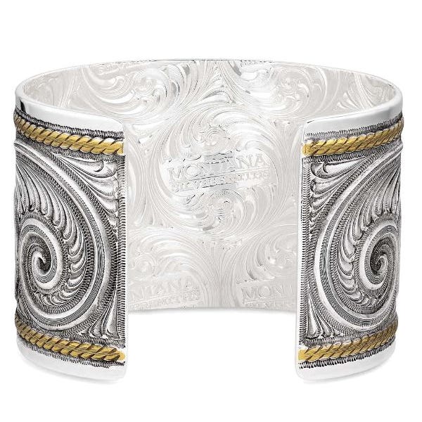 Montana Silversmiths Cuff Bracelet, Women's, One-Size, Meadow Majesty, Turquoise, Brass/Silver