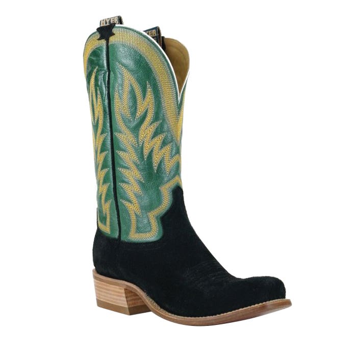 Hyer Culver Series Boots, 13, EE W, Flame HYER Famous Stitch, Leather, Black/Green
