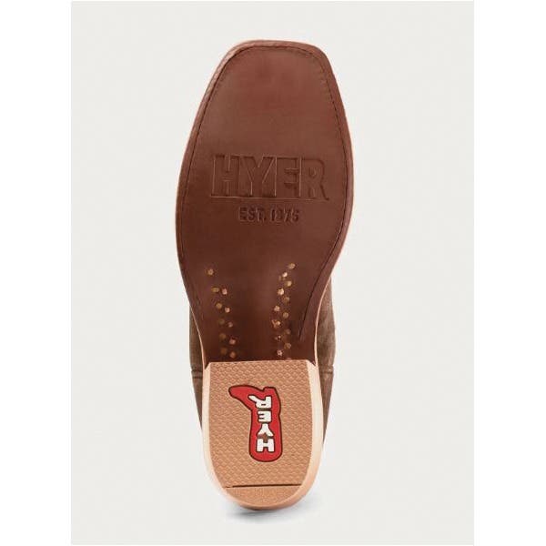 Hyer Rose Hill Series Boots, 9.5, B W, War Bonnet, Historic HYER Stitch, Chocolate/Eggplant, Leather