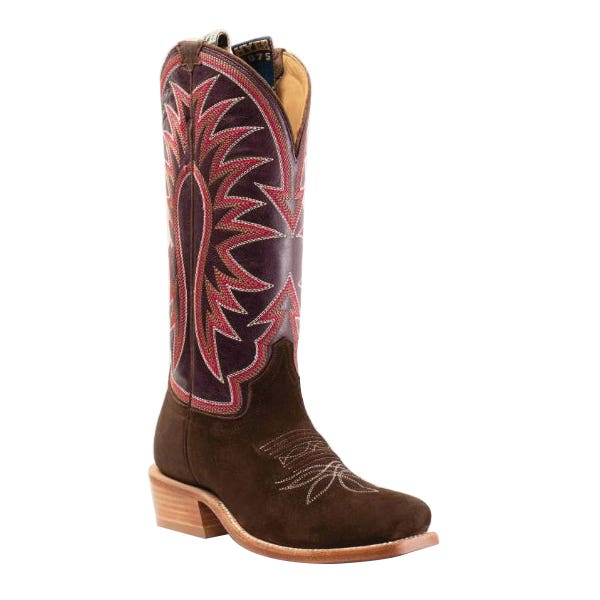 Hyer Rose Hill Series Boots, 9.5, C W, War Bonnet, Historic HYER Stitch, Chocolate/Eggplant, Leather