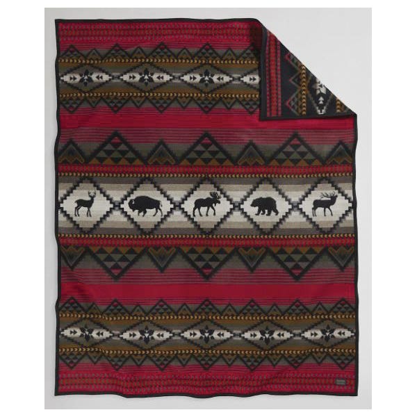 Pendleton Lost Trail Blanket, Black/Red