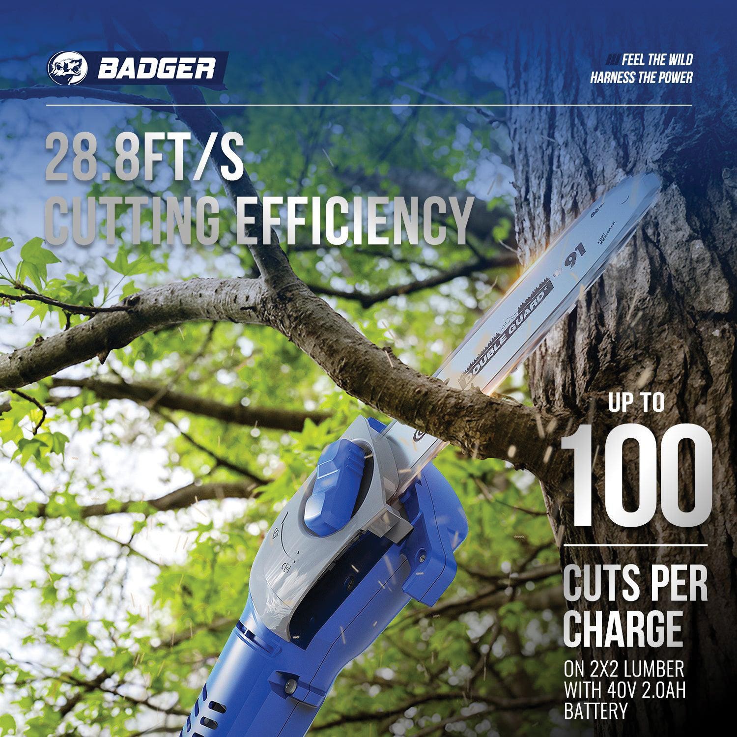 Badger Pole Saw, 40 V, 86.6 in OAL