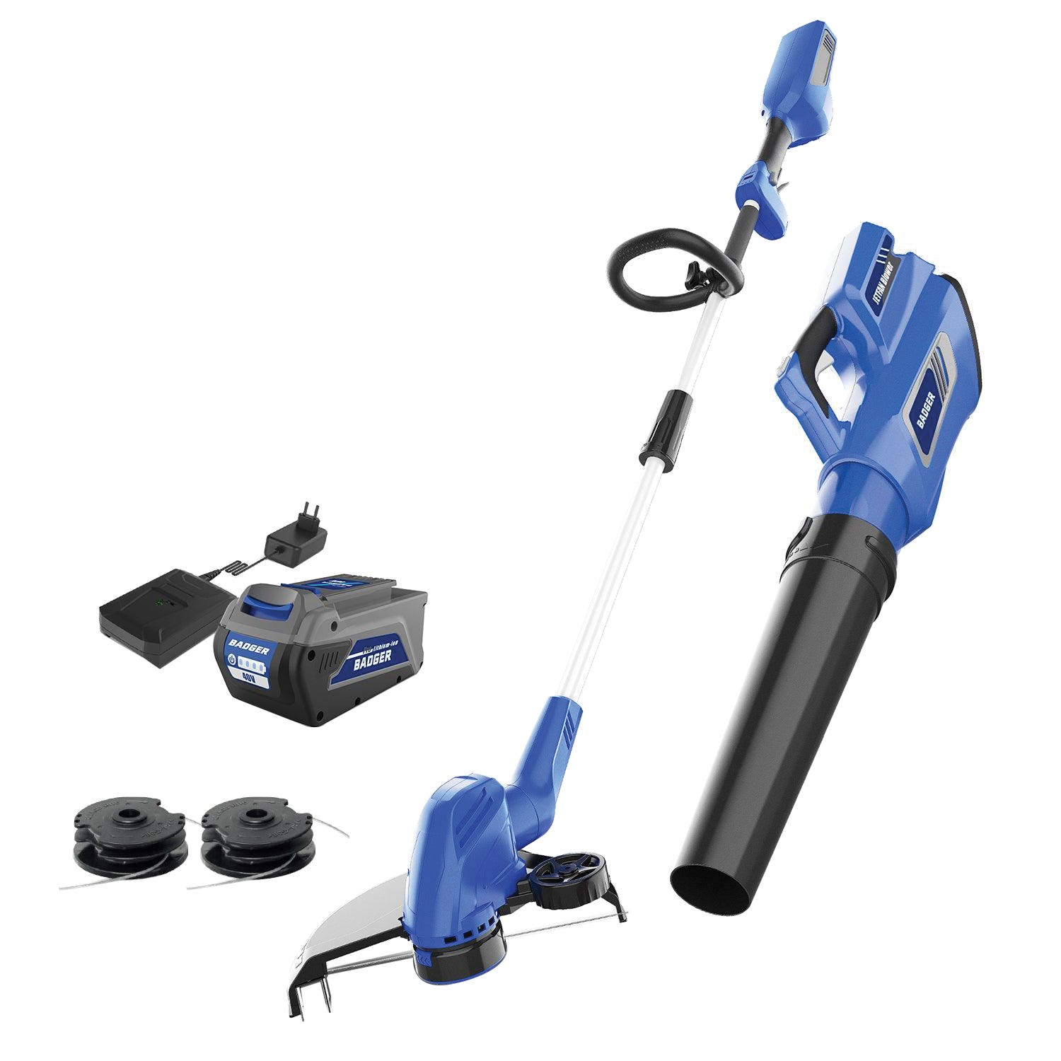 Badger String Trimmer and Leaf Blower Combo Kit, Battery Included, 2 Ah, 40 V