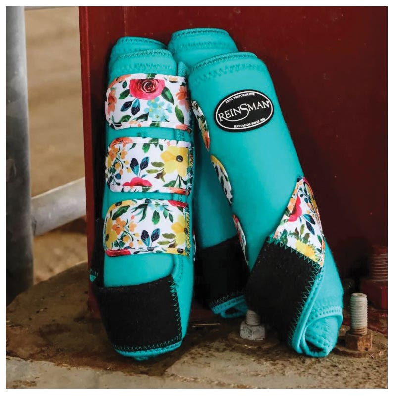 Reinsman Apex Series Sport Boots, L, EVA/Neoprene, Aqua Floral