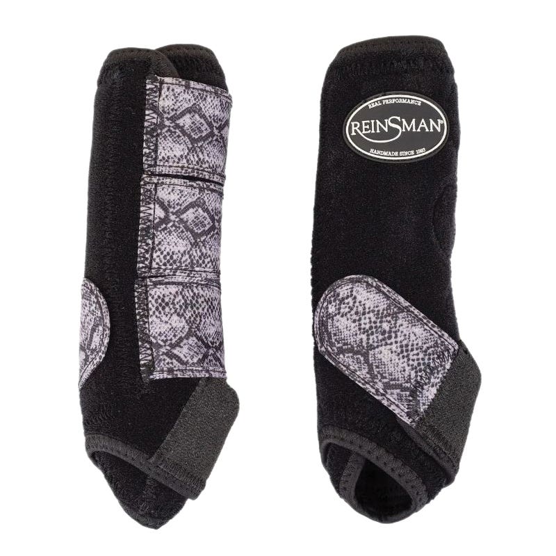 Reinsman Apex Series Sport Boots, L, EVA/Neoprene, Black Silver Snake