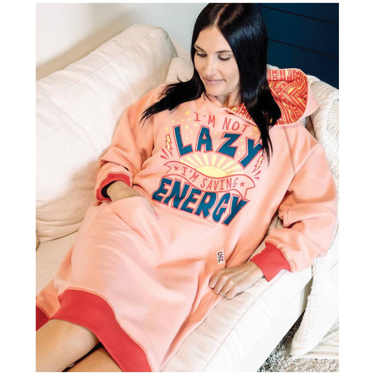 LazyOne Sleep Hoodie, L/XL, Cotton/Polyester, Steel Gray