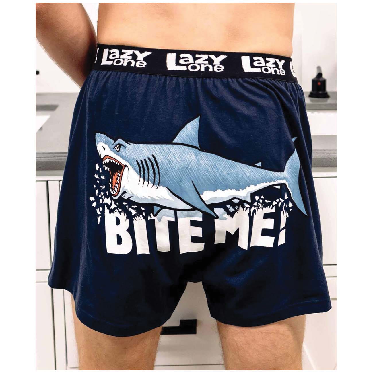 LazyOne Funny Boxers, S, Cotton, Dark Blue, 28 to 30 in Waist - 932866