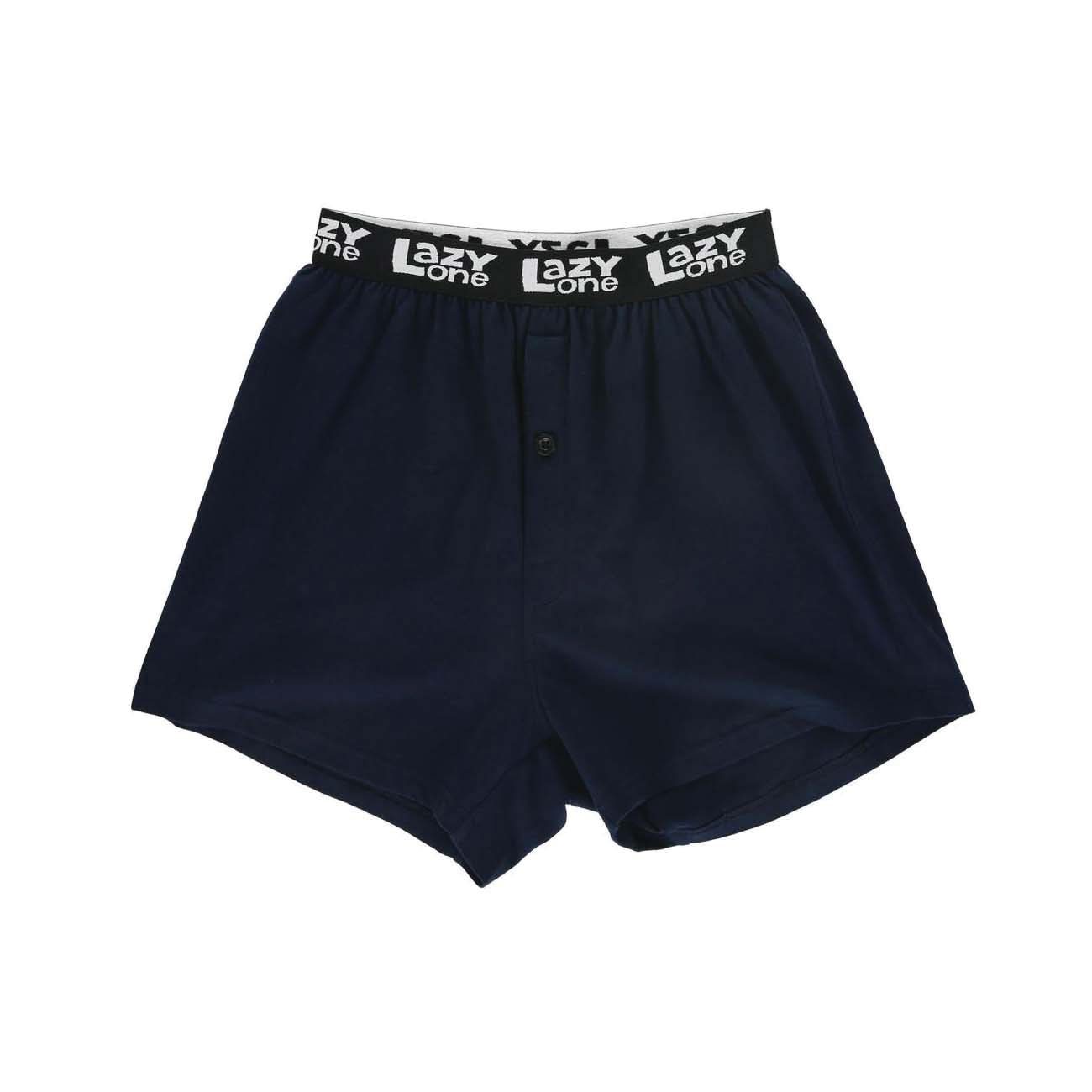 LazyOne Funny Boxers, S, Cotton, Dark Blue, 28 to 30 in Waist - 932866