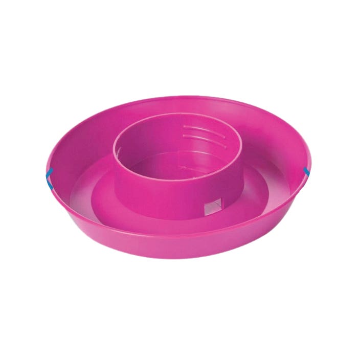 Miller Screw-On Poultry Waterer Base, 6 in Dia, 1-1/2 in H, 1 qt, Polystyrene, Hot Pink