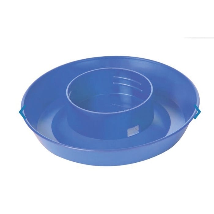 Miller Screw-On Poultry Waterer Base, 6 in Dia, 1-1/2 in H, 1 qt, Polystyrene, Berry Blue
