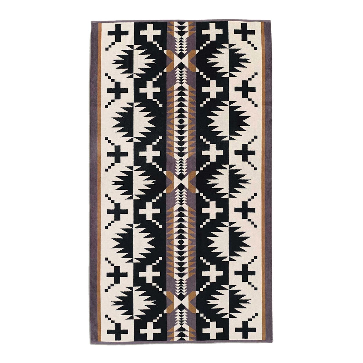 Pendleton Spider Rock Spa Towel, 70 in L, 40 in W, Cotton, Black/White