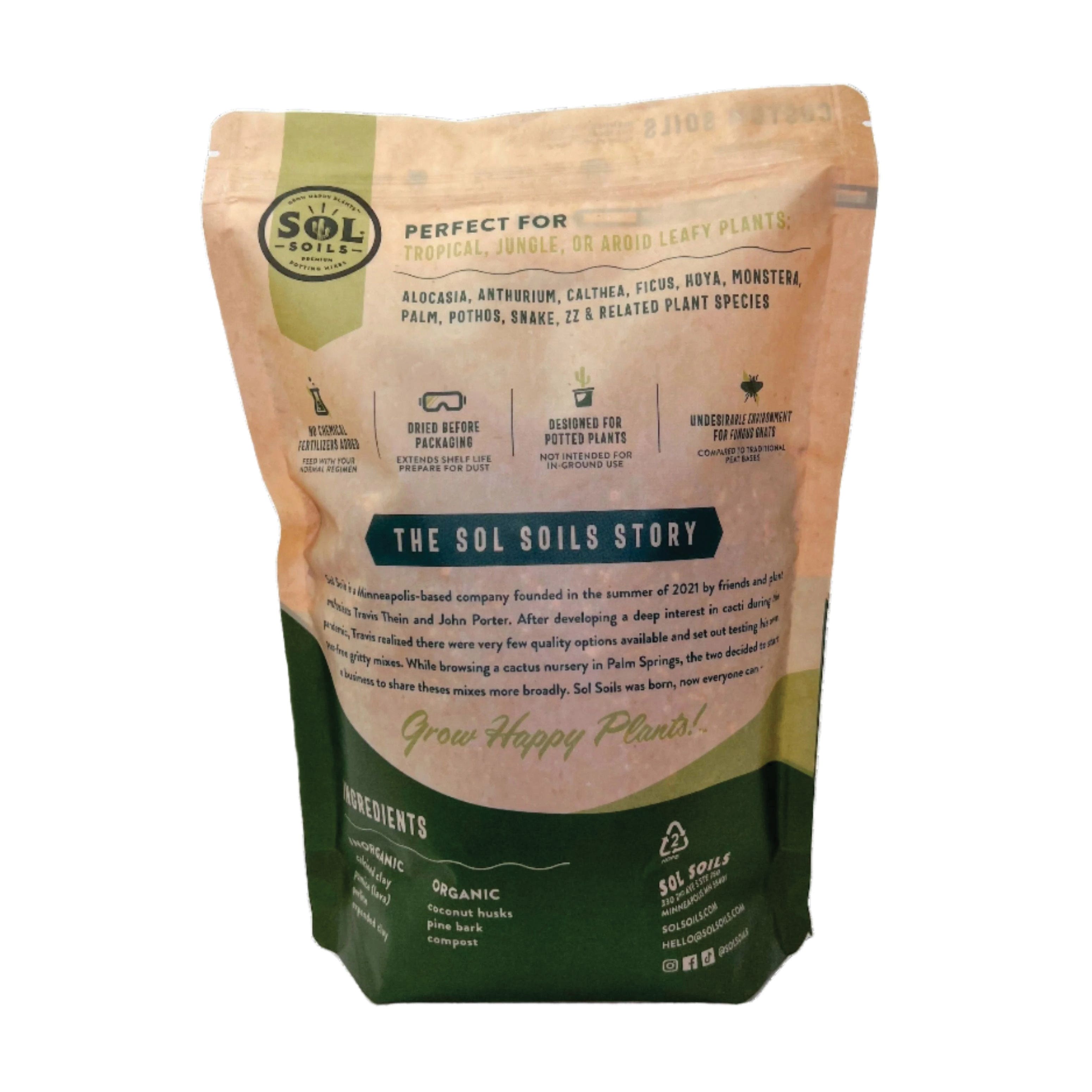 Sol Soils 01-004-2QT Houseplant Chunky Mix, 2 qt