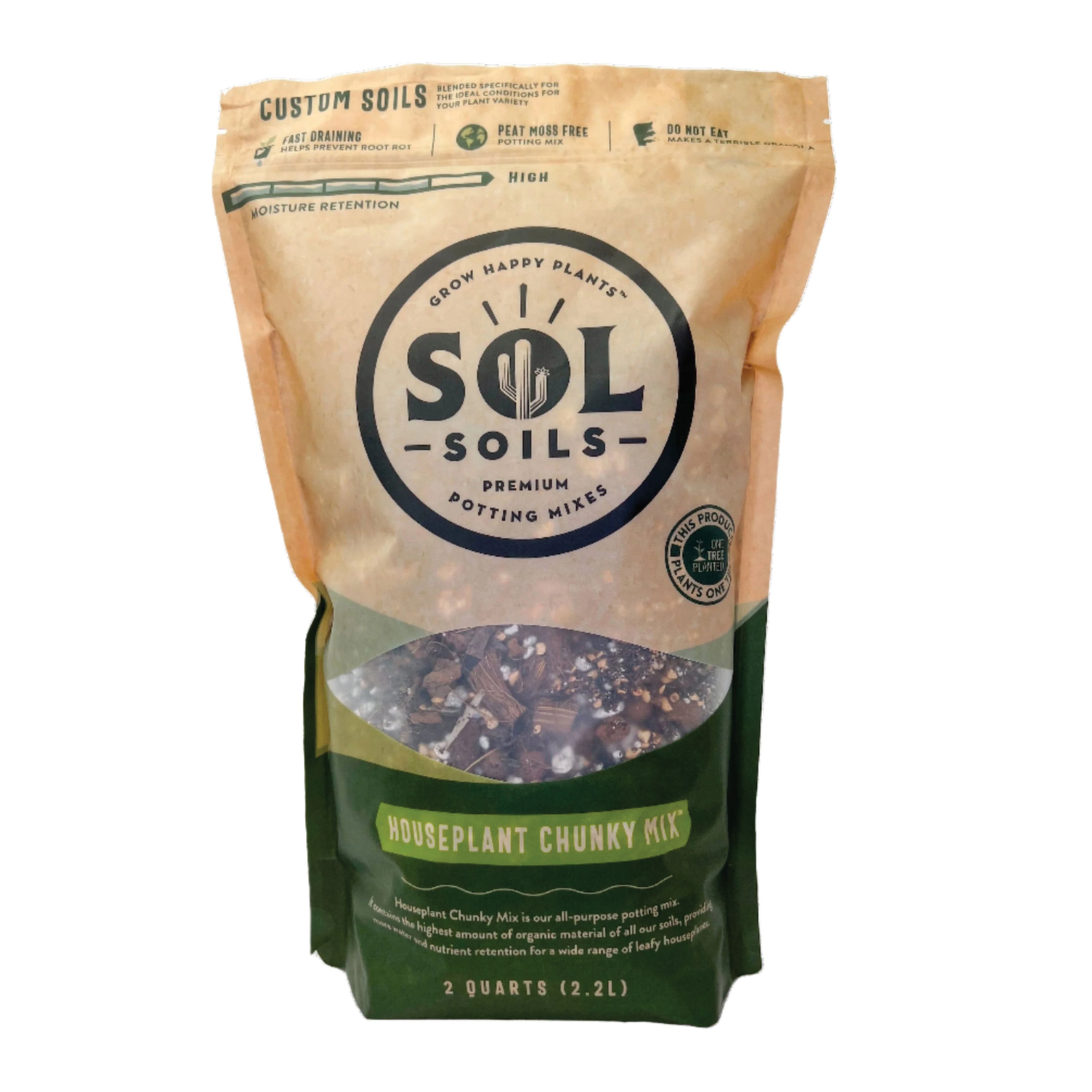 Sol Soils 01-004-2QT Houseplant Chunky Mix, 2 qt