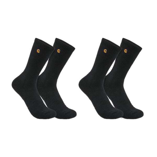 Carhartt Crew Socks, Men's, L, Elastane/Other Fiber/Polyester/Rayon, Black