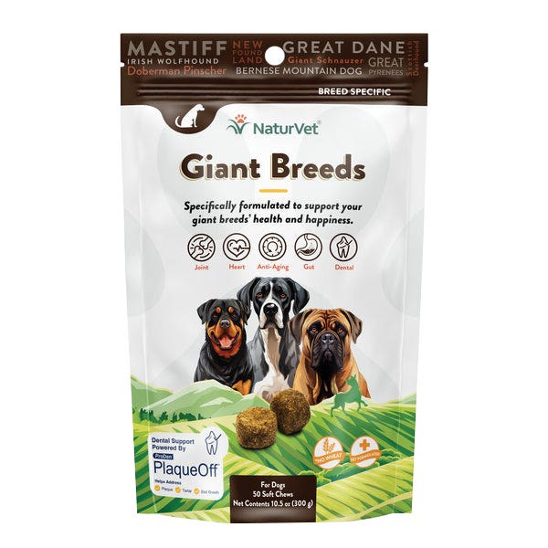 NaturVet Dog Supplement, Giant, Soft Chew, Hickory Smoked Bacon Flavor, 50 Bag