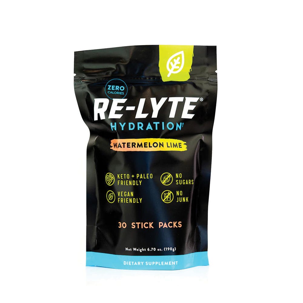 Redmond Re-Lyte Hydration Drink Mix, Sugar-Free, Stick, Watermelon Lime, 30 Pack