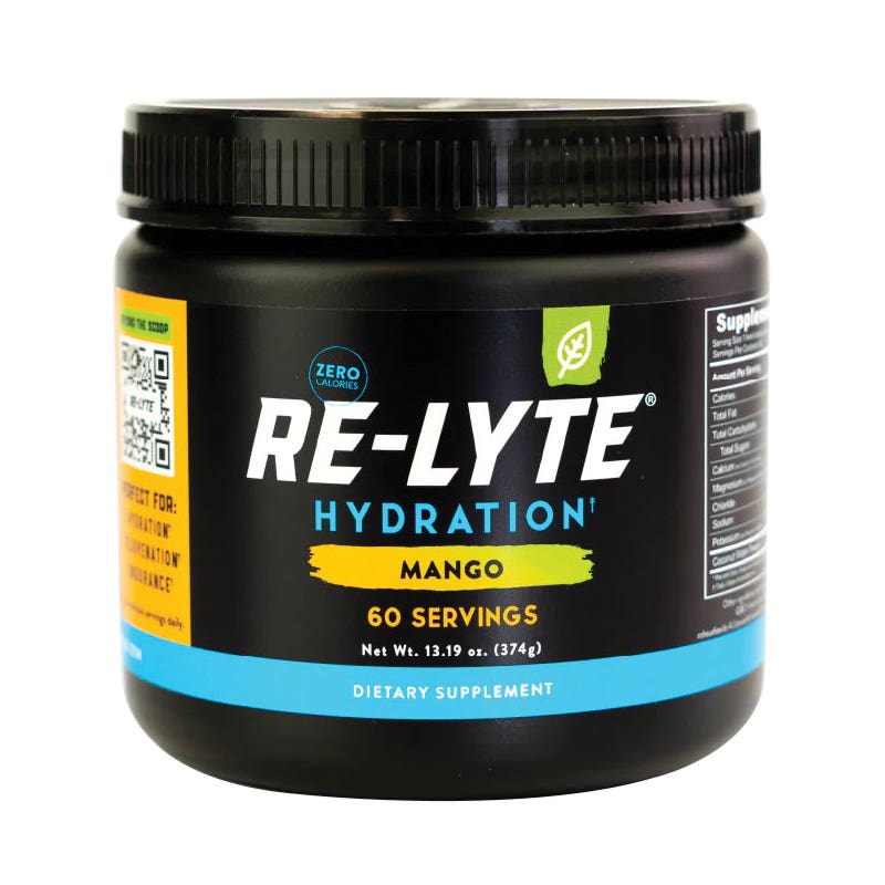 Redmond Re-Lyte Hydration Drink Mix, Sugar-Free, Mango, 374 g Tub