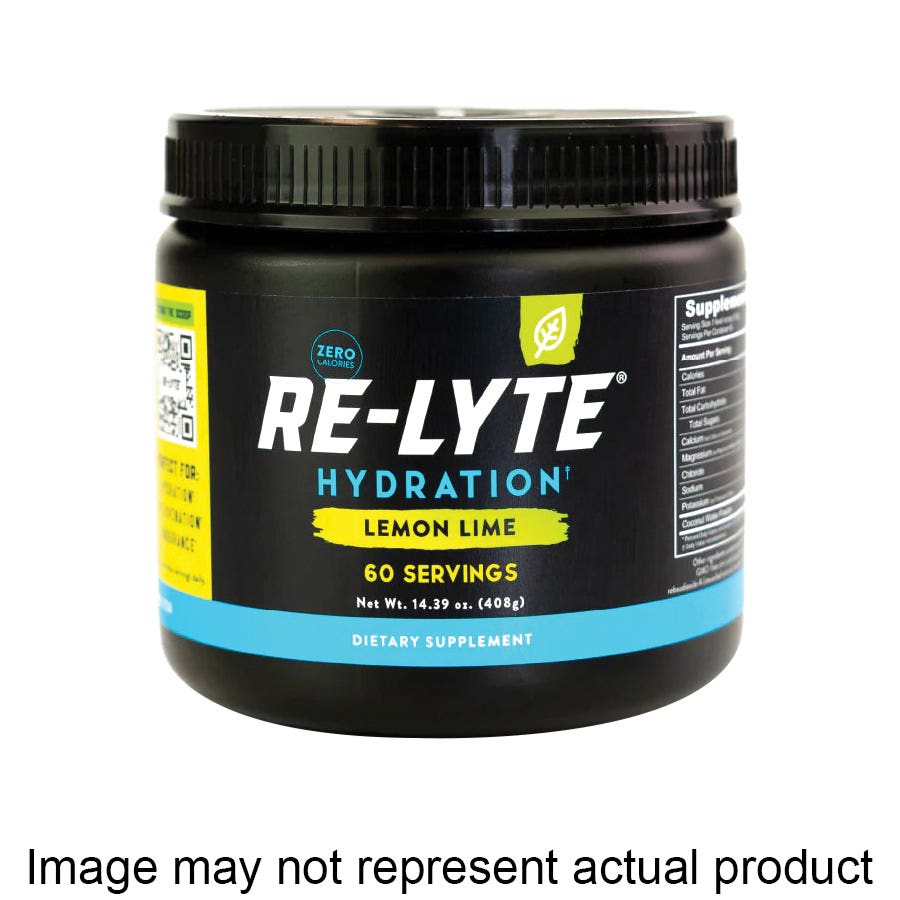 Redmond Re-Lyte Hydration Drink Mix, Sugar-Free, Lemon Lime, 13.76 oz Tub