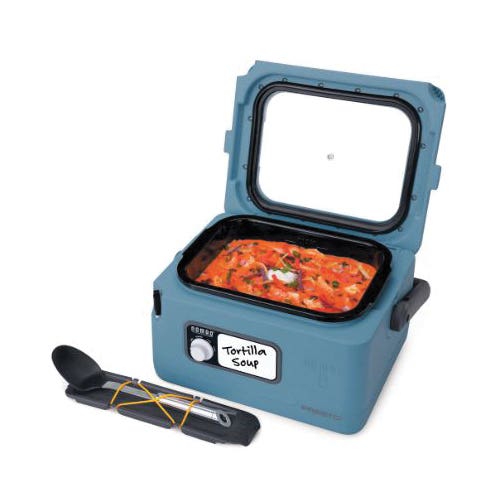 Presto Nomad Traveling Slow Cooker, 8 qt, 120 VAC, 8 W, Touch Control, Porcelain, Blue