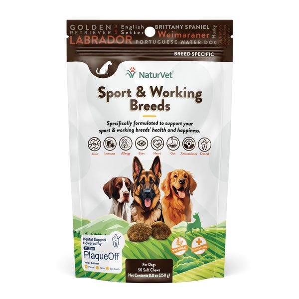 NaturVet Dog Supplement, Sport, Soft Chew, Hickory Smoked Bacon Flavor, 50 Bag
