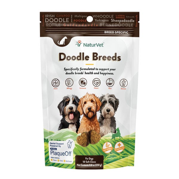 NaturVet Dog Supplement, Doodle, Soft Chew, Hickory Smoked Bacon Flavor, 50 Bag