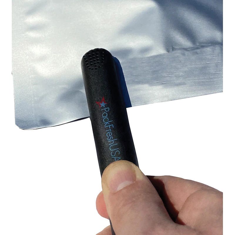 PackFreshUSA Mini Bag Sealer, 2-3/4 in L Sealing Bar, Polyethylene/PVC, Black