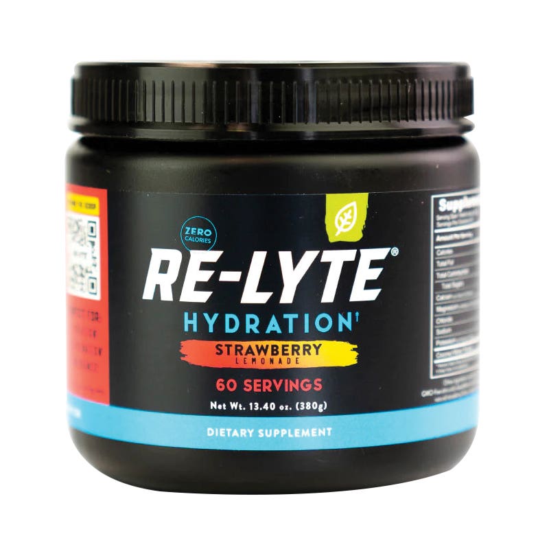 Redmond Re-Lyte Hydration Drink Mix, Sugar-Free, Strawberry Lemonade, 380 g Tub